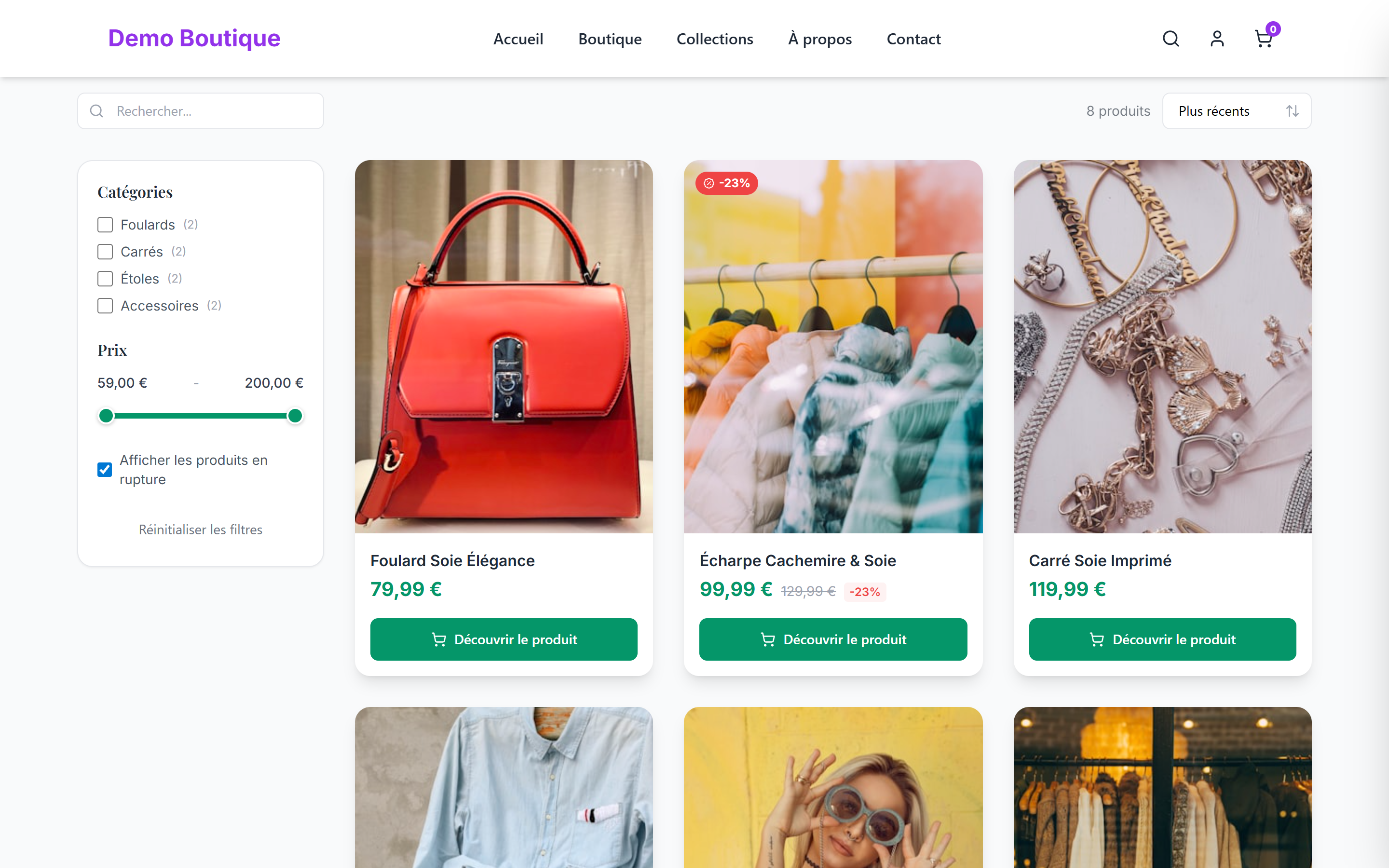 Boutique générée par l’IA Cluvina